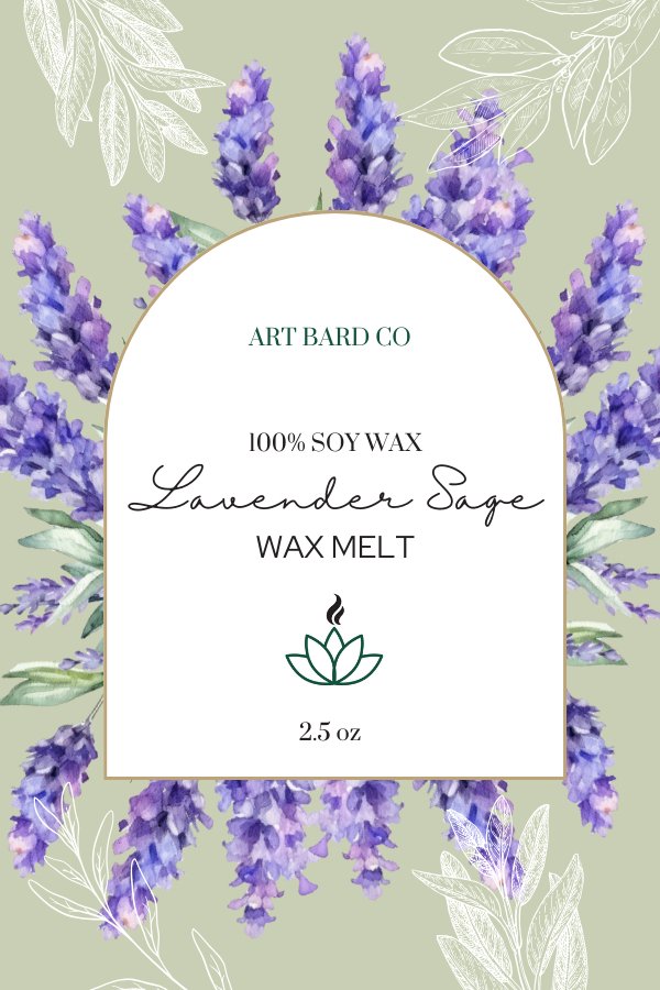 Soy Wax Melt Label for Art Bard Co "Lavendar Sage" Scent